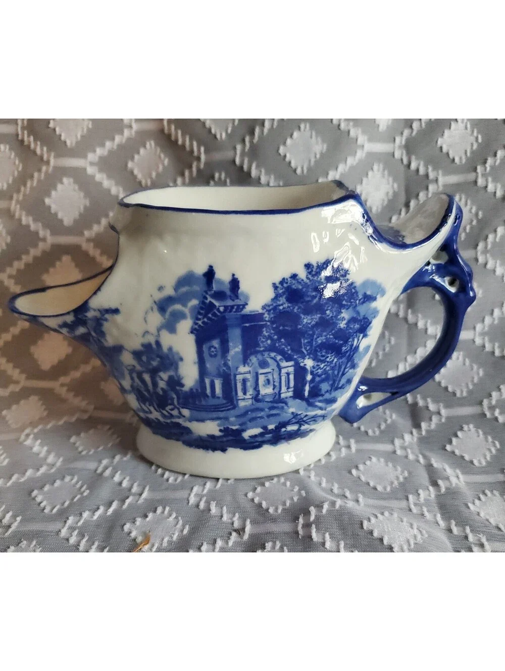 Antique Blue Flo Authentic Victoria Ironstone SHAVING CUP Excellent Condition